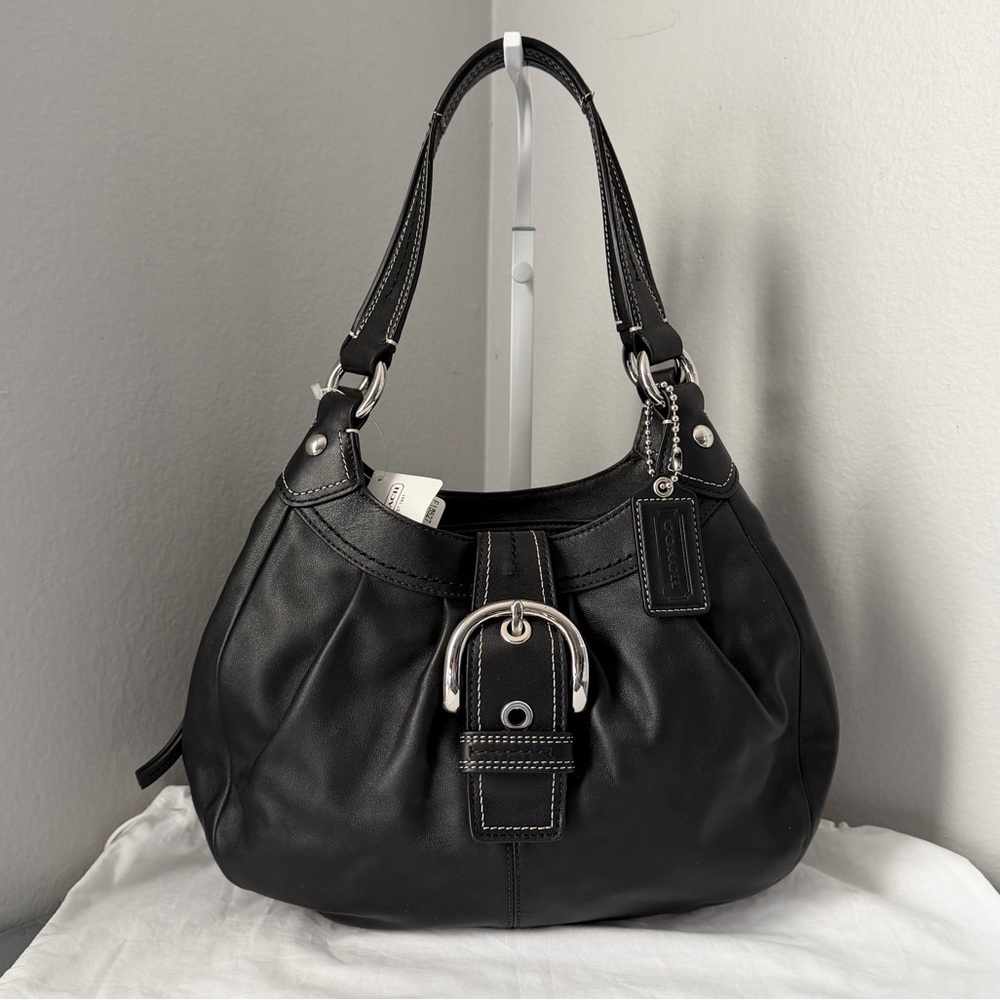 Vintage Coach Soho Black Leather Satchel Shoulder Bag